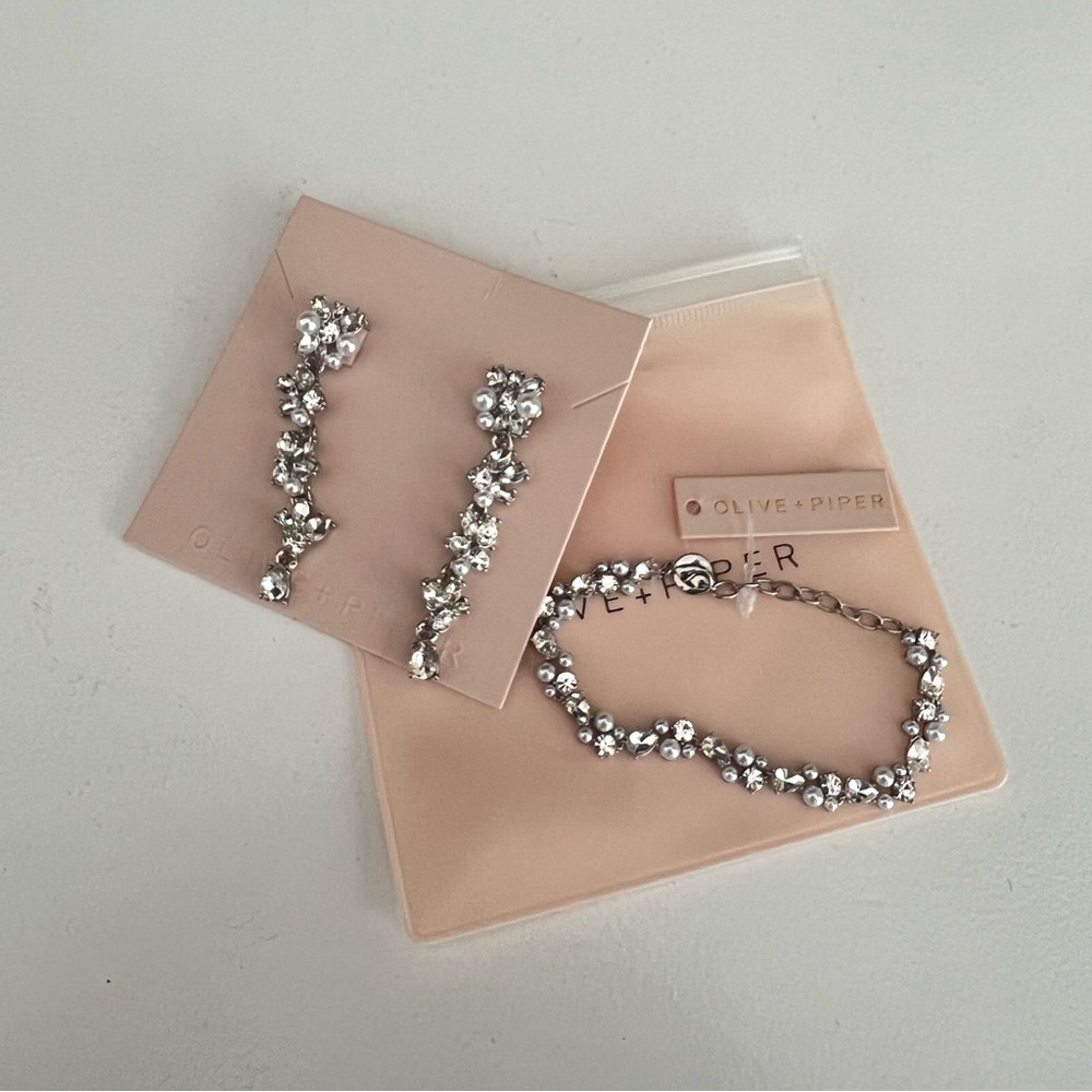 Oliver & Piper Pearl and Crystal Earrings